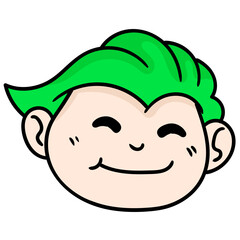 Vector of boy with a friendly face with a happy smile