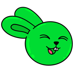 Vector of a cartoon doodle bunny over a white background