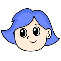 Editable cartoon style doodle of a smiling child