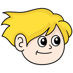 Vector illustration of a cartoon blond boy isolated on a white background