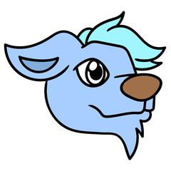 Vector illustration of a cartoon wolf-dog isolated on a white background