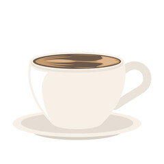 Vector of a cup of coffee on a white background