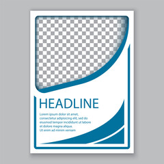 Editable printout template design in blue with a space for headline and text