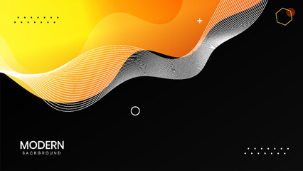 Modern background with orange and black background Premium Vector