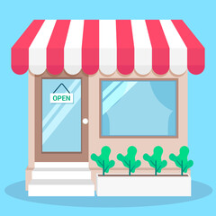 Vector illustration of an open store icon