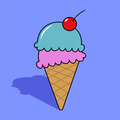 Vector illustration of an ice cream cone