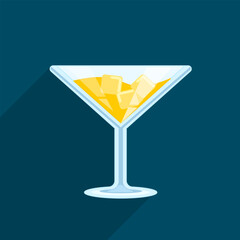 Vector illustration of a fresh lemon drink in a glass