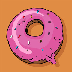 Vector illustration of a sweet donut