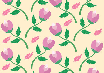 Vector illustration of the floral pattern against a nude background