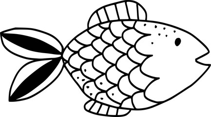 Fish doodle illustration