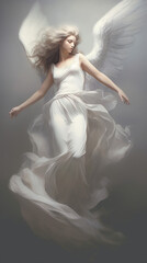 A heavenly angel with ethereal wings gracefully ai generate 