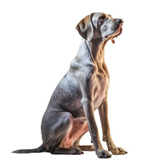 Dog sitting in pose made with generative AI - transparant background - png