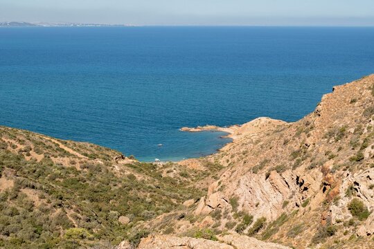 Mountains on the coast of Korbous, Tunisia
