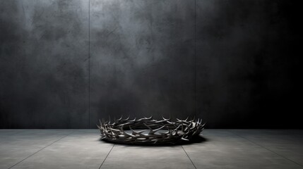 Crown thorns as symbol of passion, death and resurrection of Jesus Christ, ai generative