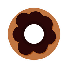 Minimalist donut with chocolate frosting