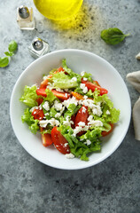 Healthy vegetable salad with Feta cheese