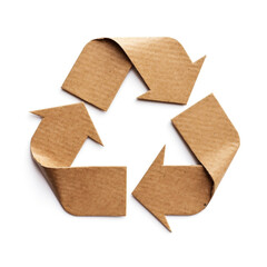 Cardboard recycling symbol - Reduce, Reuse & Recycle, generative AI