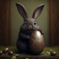 easter bunny with eggs