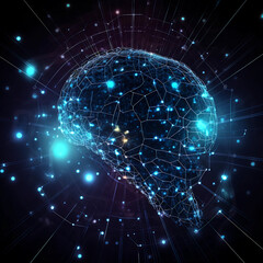 Fototapeta premium digital brains unleashing the potential of 3D science, technology AI analysis, automation, big data, business, cloud computing, communication, creativity, cyber, and deep learning ,Generative AI 