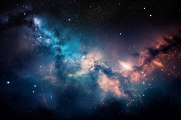 Night sky universe filled with stars and nebula, Generative ai