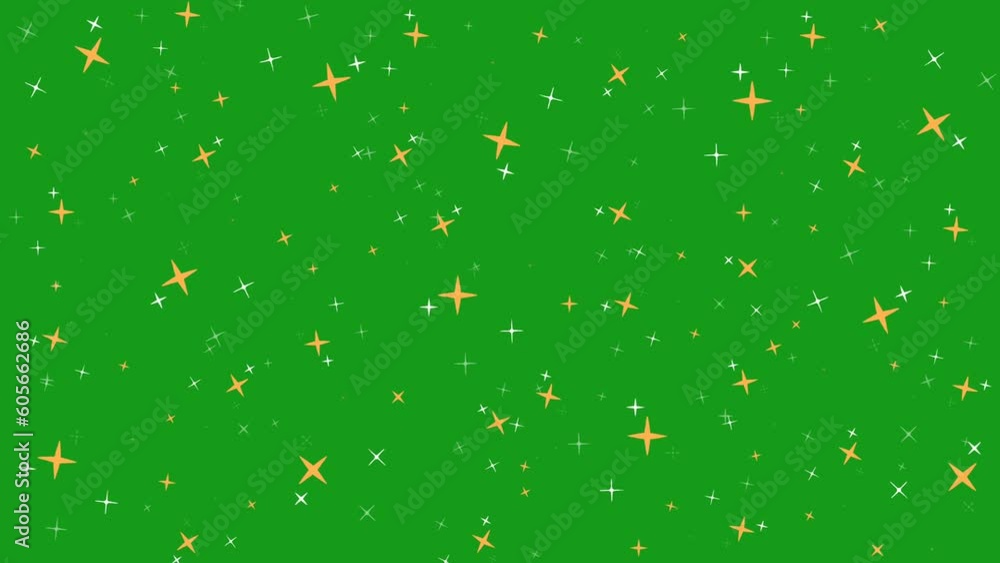 Poster animation of sparkling lights on background of a green screen
