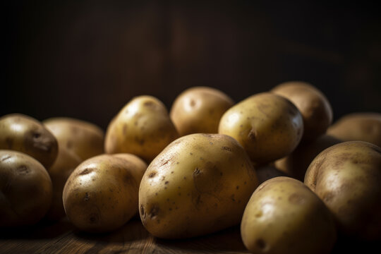 Macro picture of potatoes, Generative ai