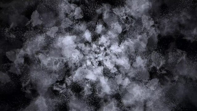 Cool abstract illustration of white smoke exploding on a dark background