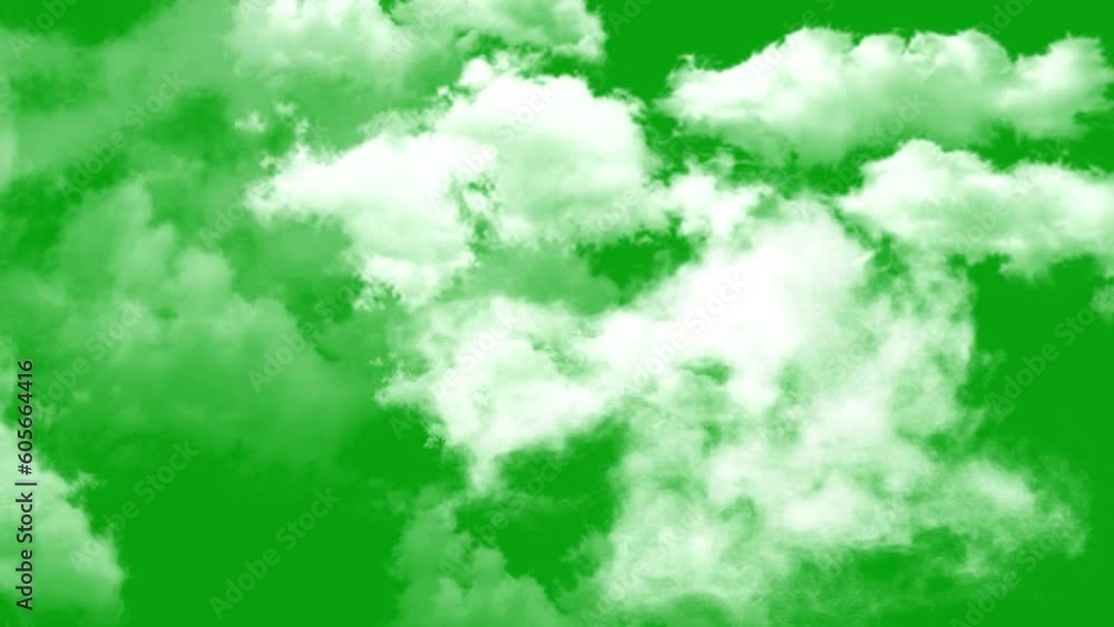 Canvas Prints abstract of white clouds moving on green chroma background