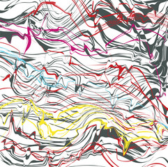 Rainbow's wavy lines form a texture