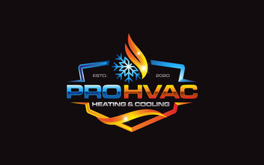 Illustration graphic vector of plumbing, heating, and cooling service company logo design template.