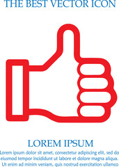 Thumb up vector icon eps 10. Like simple isolated sign symbol