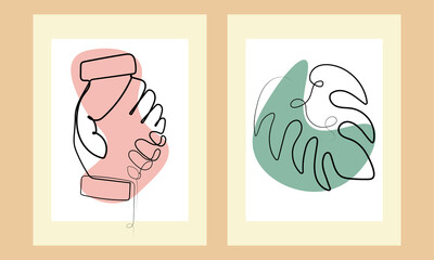 A collection of abstract decorative posters for the interior