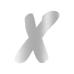 x alphabets with silver glitter
