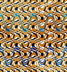 Abstract Wavy Stripes Textured Complex Seamless Pattern Psychedelic Swirls Smooth Lines Trendy Fashion Colors Perfect for Allover Fabric Print