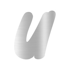 u alphabets with silver glitter