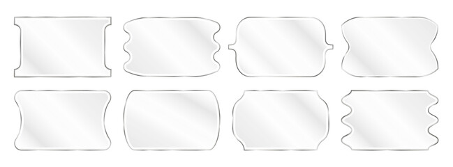  Y2K-inspired transparent frame with a modern brutalist design for Black Friday and Cyber Monday sales. Shapes for banners or labels. Clear glass and mirror effect add depth. Ideal for any promotion