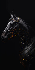 Horse | Painting | Artwork | Golden | Generative Ai
