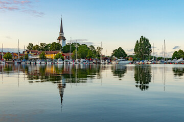 View of Mariefred, Sweden over the water.