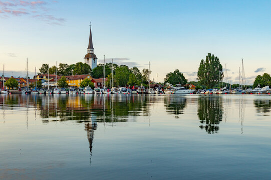 View of Mariefred, Sweden over the water.