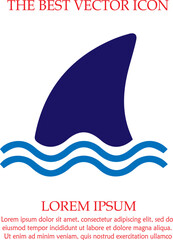 Shark fin vector icon eps 10. Simple isolated illustration