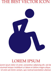 Wheelchair vector icon eps 10. Simple isolated illustration
