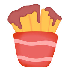 chips fried with ketchup