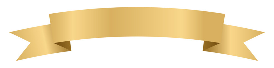 Golden ribbon or label. Banner symbol. Wave banner elements. Vector illustration