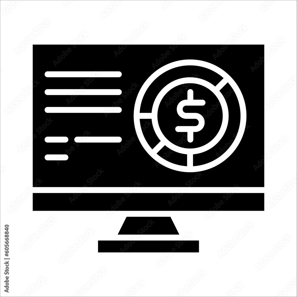 Poster solid vector icon for finance which can be used various design projects.