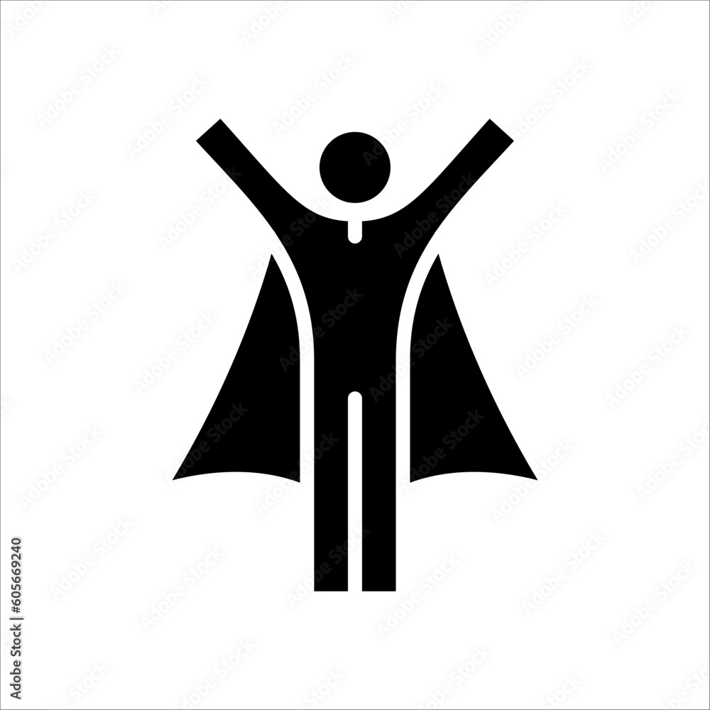 Poster solid vector icon for hero which can be used various design projects.