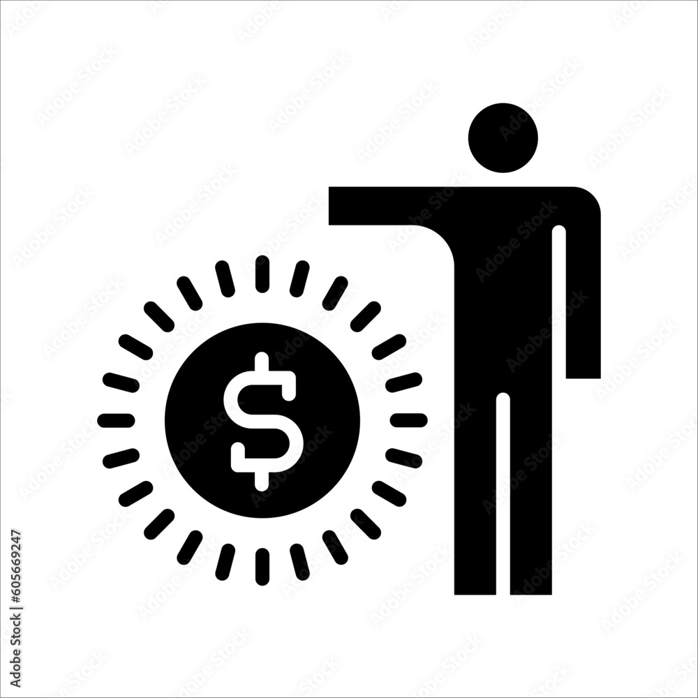 Poster solid vector icon for employee which can be used various design projects.