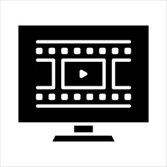Solid vector icon for movies which can be used various design projects.