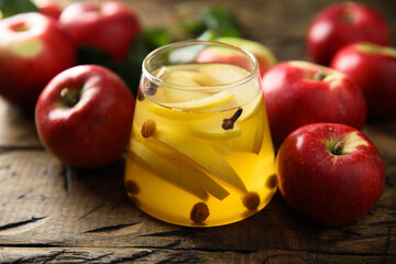 Homemade hot cider with spices