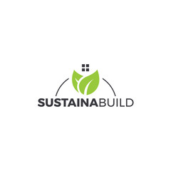 Environment friendly logo ecological logo design for real estate, property management, and sustain build. 