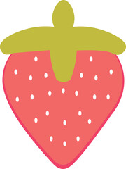 strawberry sweet red fruit icon sticker. simple illustration